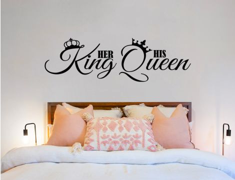 Naklejka na ścianę Her King - His Queen w koronach