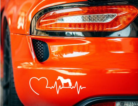 Naklejka - Koń i wykres EKG z sercem - 2