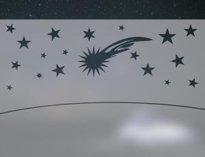 Zazdrostka naklejana - folia na okno - Kometa nad horyzontem